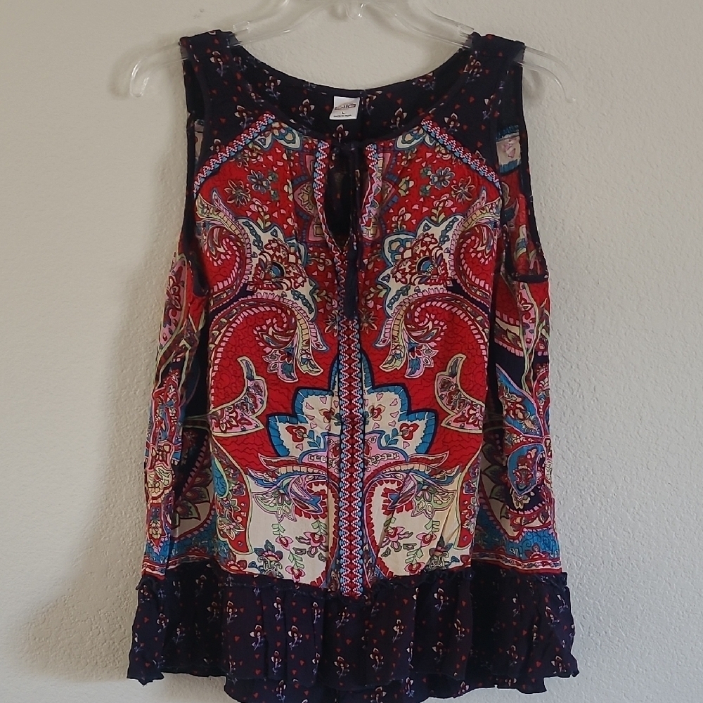 Bila Colorful Paisley Sleeveless Top Size L
